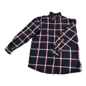 Hobbs Creek Plaid Flannel Men's Blue Large Shirt 100% Cotton